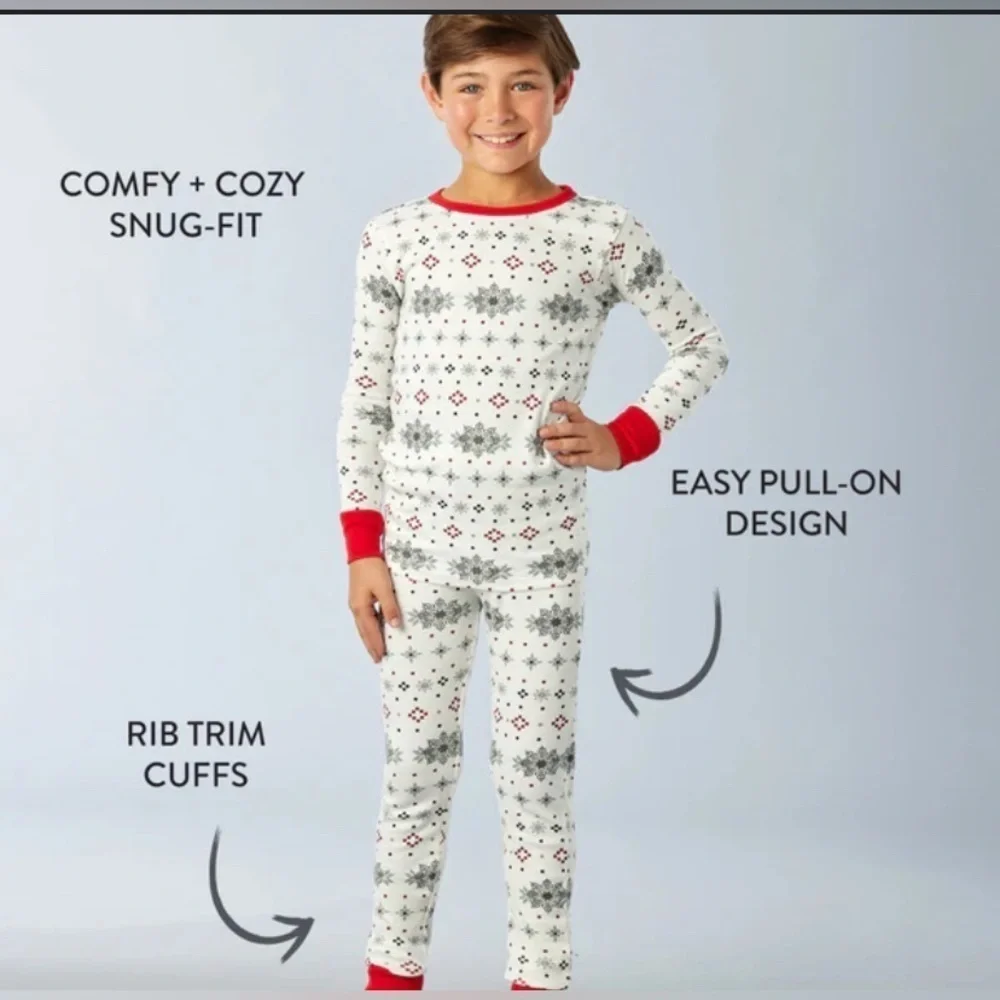Honest Kids  2-piece Pajama Set Size Small Red White Black